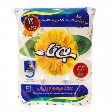 دستمال توالت 4 لایه 12 رول بی تا