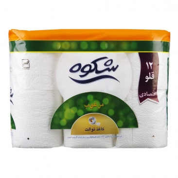 دستمال توالت 3 لایه  12 رول شکوه