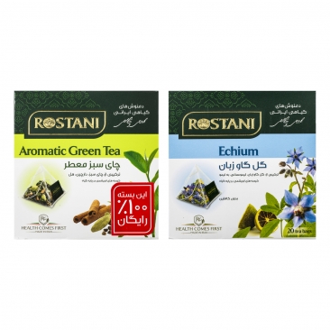 چای سبز معطر (رایگان) و گل گاو زبان 20 عددی رستنی