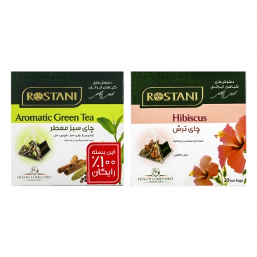 چای سبز معطر (رایگان) و چای ترش 20 عددی رستنی