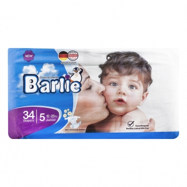 پوشک بچه سایز 5 (12-25 کیلوگرم) 34 عددی بارلی