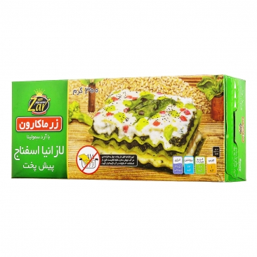 لازانیا پیش پخت اسفناج 300 گرمی زرماكارون 