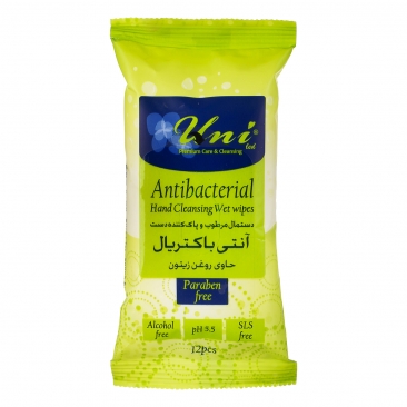 دستمال مرطوب و پاک کننده دست آنتی باکتریال 12 عددی یونی لد