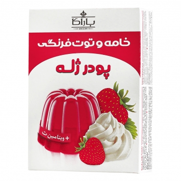 پودر ژله خامه و توت فرنگی 100 گرمی باراکا