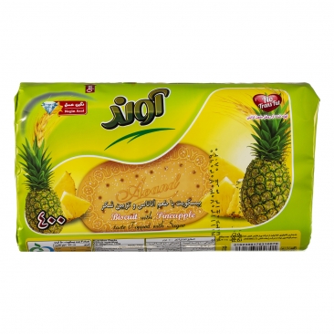 بیسکویت با طعم آناناس و تزیین شکر360 گرمی آوند