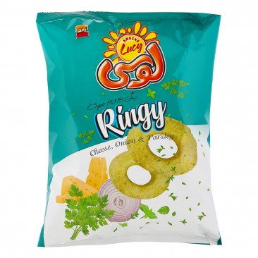 اسنک رینگی پنیر و پیاز جعفری 75 گرمی لوسی