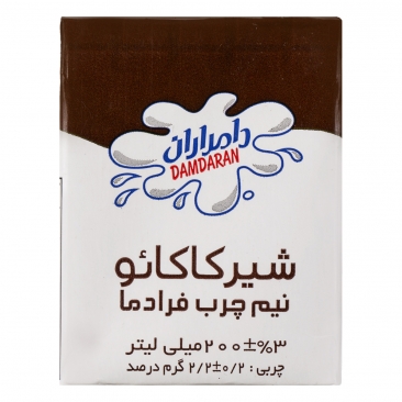 شیر کاکائو نیم چرب فرادما 200 میلی‌لیتری دامداران