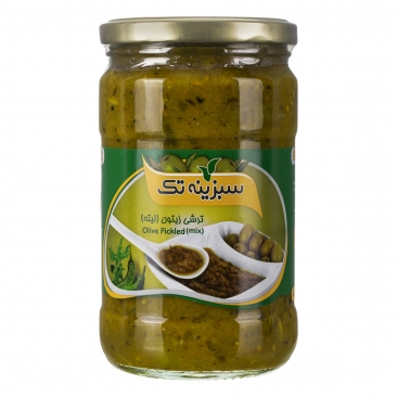 ترشی زیتون (لیته) 650 گرمی سبزینه تک