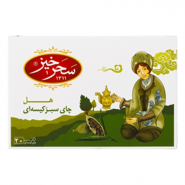 چای سبز کیسه ای هل 20 عددی سحرخیز