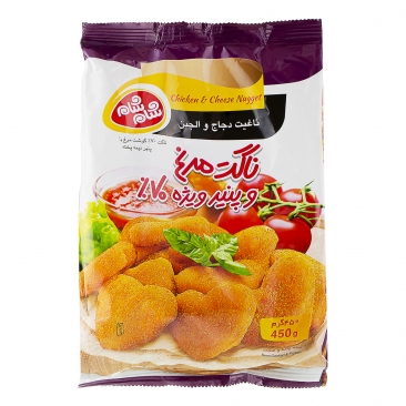 ناگت مرغ و پنیر ویژه 70 درصد نیمه پخته و منجمد 450 گرمی شام شام