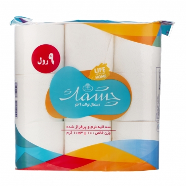 دستمال توالت سه لایه 9 رول چشمک