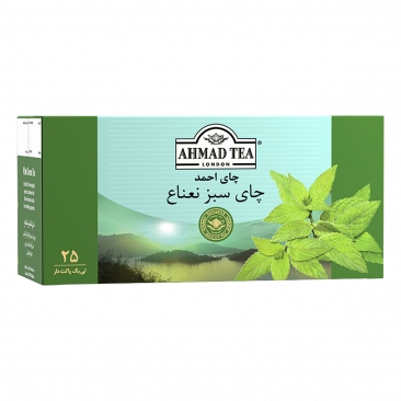 چای سبز کیسه ای نعنا 25 عدد احمد