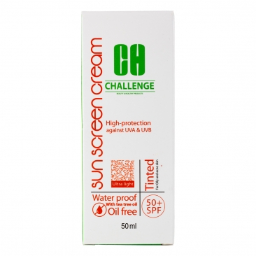 کرم ضد آفتاب کرم پودری فاقد چربی SPF 50 چلنج