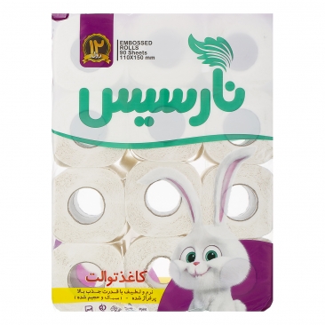 کاغذ توالت 4 لایه 12 رول نارسیس 