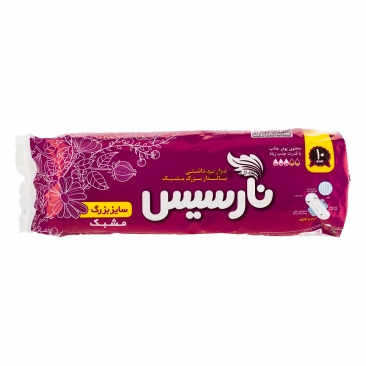 نوار بهداشتی بالدار بزرگ مشبک 10 عددی نارسیس