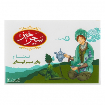 چای سبز کیسه ای با طعم نعنا 20 عددی سحرخیز