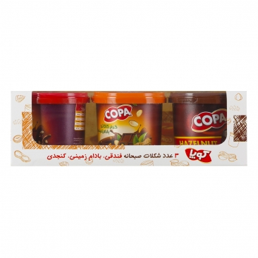 شکلات صبحانه فندقی، بادام زمینی و کنجدی 3 عددی کوپا