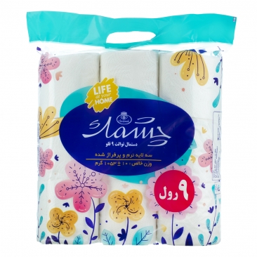 دستمال توالت 3 لایه 9 رول چشمک 