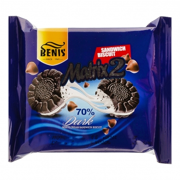 بیسکویت کاکائو با کرم وانیل 85 گرمی بنیس