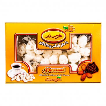 نقل با مغز بادام و کاکائو 500 گرمی خرسند