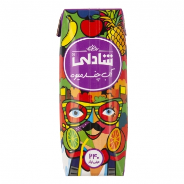 آب چند میوه 240 میلی لیتری شادلی