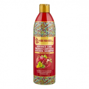 شامپو حاوی عصاره انار و روغن هسته انگور  400 میلی لیتری هسل