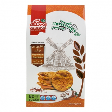 نان چیپس حاوی فلفل پول بیر و موسیر بدون شكر 200 گرمی اورنگ