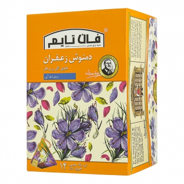 دمنوش گیاهی زعفران حاوی گل رز و هل 14 عددی فان تایم