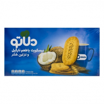 بیسکویت با طعم نارگیل و تزیین شکر 900 گرمی دلاتو