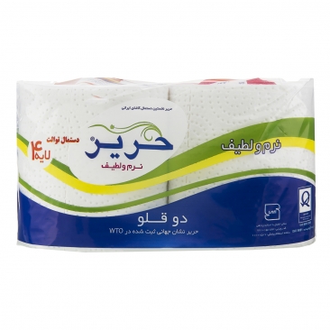 دستمال توالت ساده 2 رول حریر
