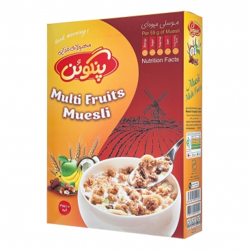 صبحانه موسلی میوه‌ای 375 گرمی پنگوئن