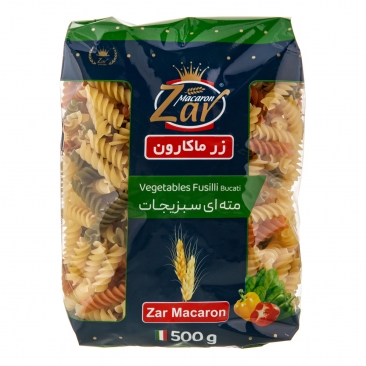 ماکارونی فرمی مته ای سبزیجات 500 گرمی زر ماکارون