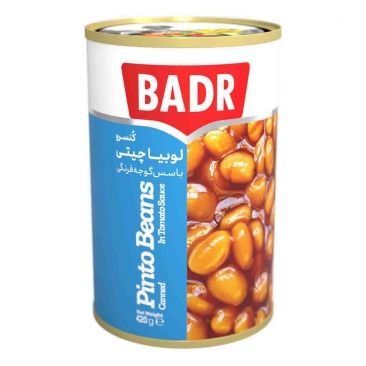کنسرو لوبیا چیتی با سس گوجه فرنگی 420 گرمی بدر