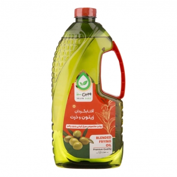روغن مایع سرخ کردنی بدون پالم آفتابگردان، زیتون و ذرت 1500 میلی لیتری وجین سبز روغن مایع سرخ کردنی بدون پالم آفتابگردان، زیتون و ذرت 1500 میلی لیتری وجین سبز