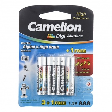 باتری نیم قلمی Digi Alkaline چهار عددی کملیون