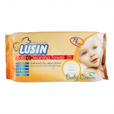 دستمال کودک کرم‌دار (طرح کلاسیک) 72 عددی لوسین