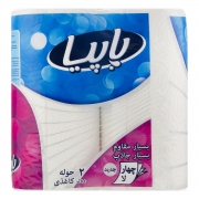 دستمال حوله ای چهار لایه 2 رول پاپیا دستمال حوله ای چهار لایه 2 رول پاپیا