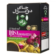 چای سیاه و تکه های گل سرخ و هل 100 گرمی دوغزال چای سیاه و تکه های گل سرخ و هل 100 گرمی دوغزال