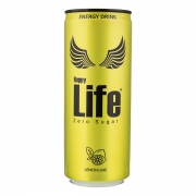 نوشابه انرژی زا گازدار لیمویی 250 میلی لیتری هپی لایف